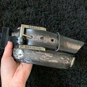 New Harley-Davidson skull fade flames belt